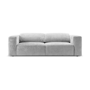 MICADONI Cruz 3 pers. sofa, m. foldbare nakkesttter - kold lysegr chenille stof
