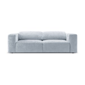 MICADONI Cruz 3 pers. sofa, m. foldbare nakkesttter - pastelbl chenille stof