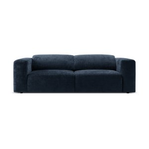 MICADONI Cruz 3 pers. sofa, m. foldbare nakkesttter - marinebl chenille stof