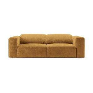 MICADONI Cruz 3 pers. sofa, m. foldbare nakkesttter - sennep chenille stof