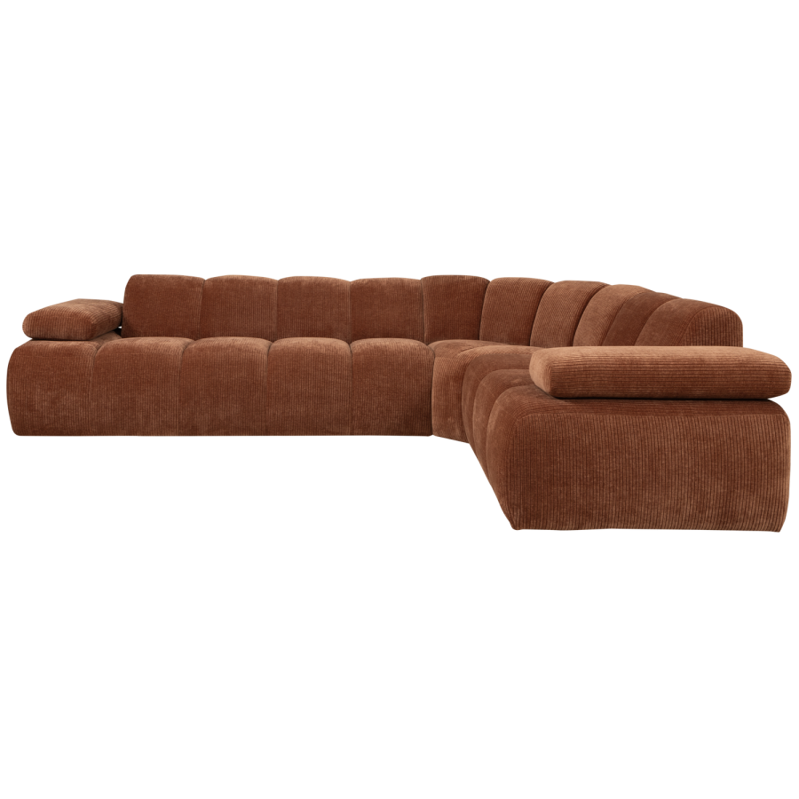 WOOOD MOJO HJRNESOFA HJRE RIBE STOF RUSTBRUNT