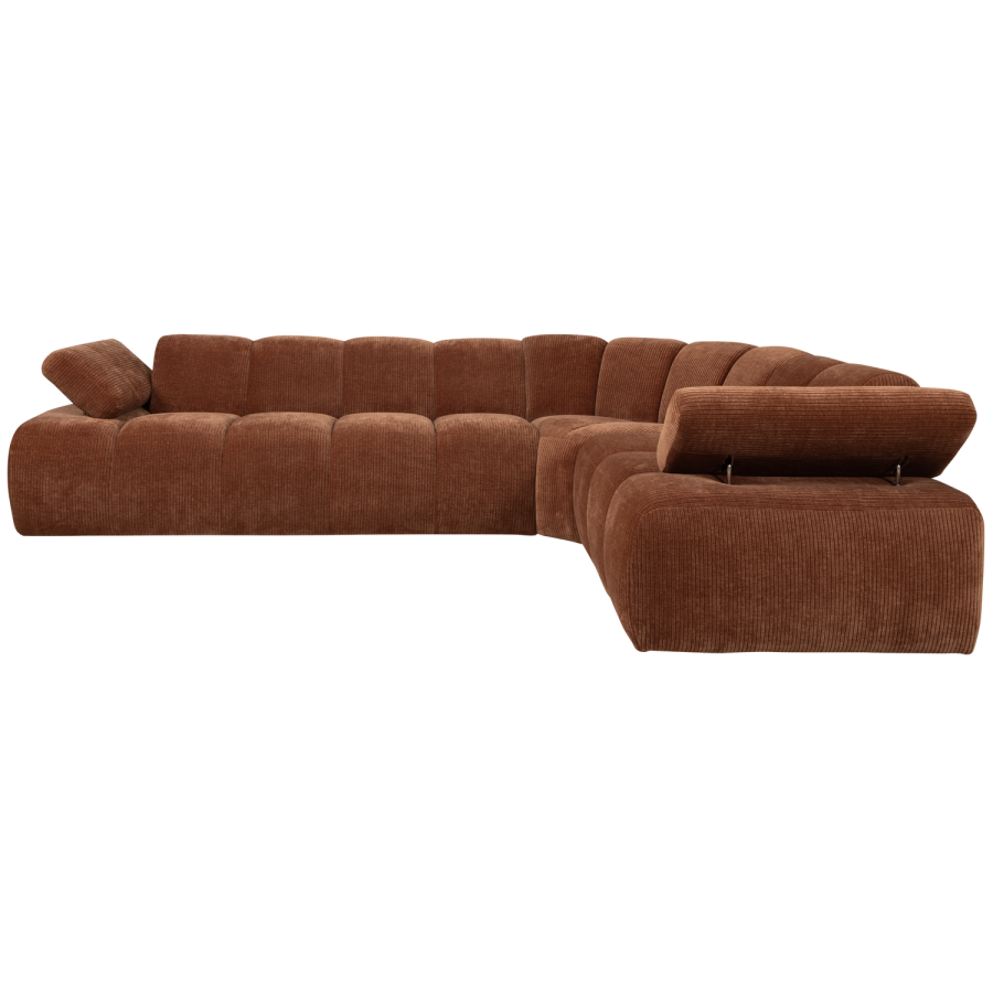 WOOOD MOJO HJRNESOFA HJRE RIBE STOF RUSTBRUNT