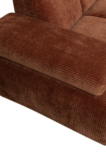 WOOOD MOJO HJRNESOFA HJRE RIBE STOF RUSTBRUNT