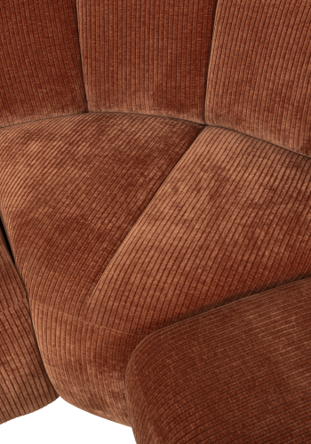 WOOOD MOJO HJRNESOFA HJRE RIBE STOF RUSTBRUNT