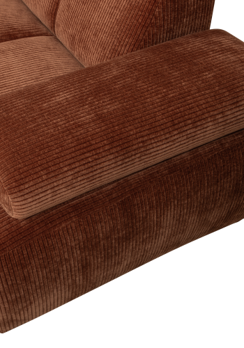 WOOOD MOJO HJRNESOFA VENSTRE RIBE STOF RUSTBRUNT