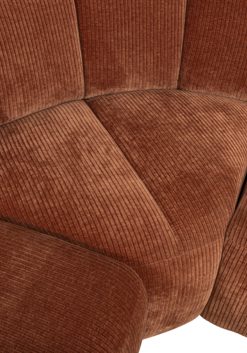 WOOOD MOJO HJRNESOFA VENSTRE RIBE STOF RUSTBRUNT