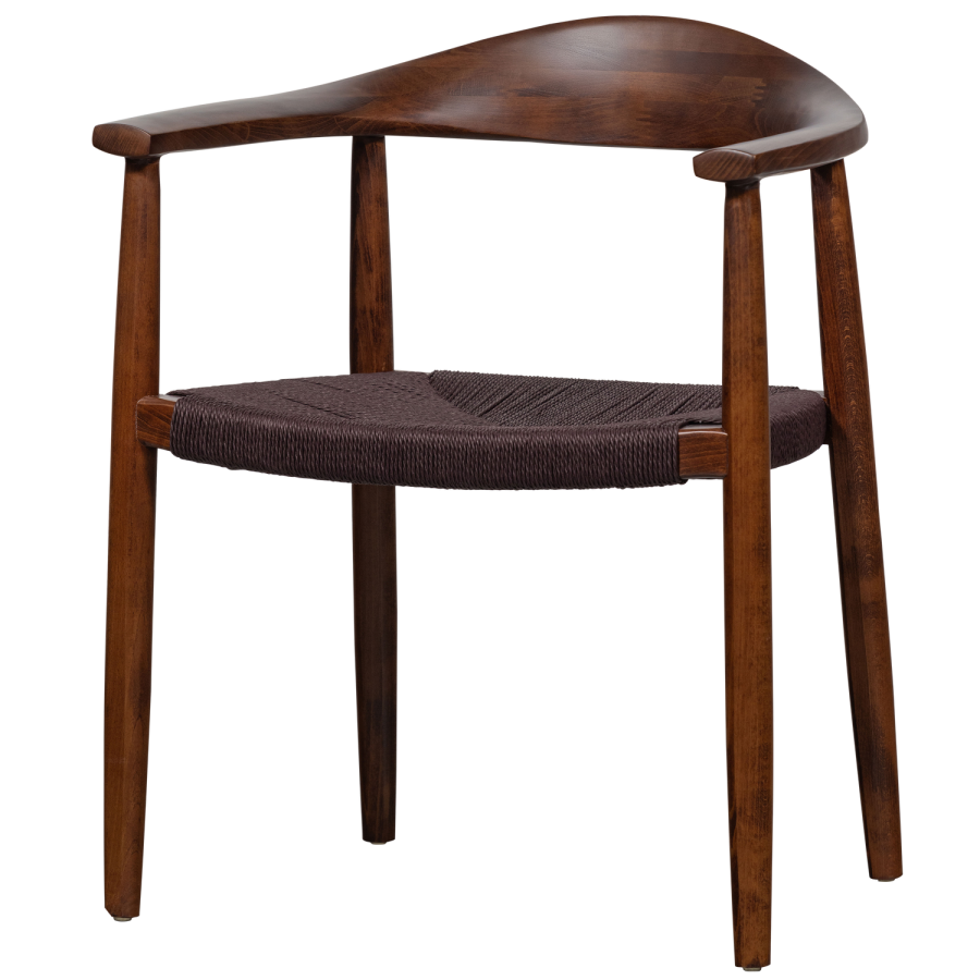 WOOOD EMBRACE SPISESTOL MED KUNSTMATSETE MRK BRUN