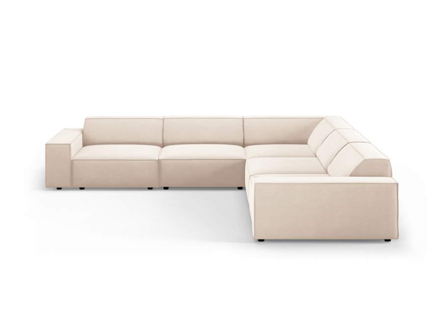 MICADONI  Symmetrisk hjrnesofa i flyel, Jodie, 6 seter, 287x287x70