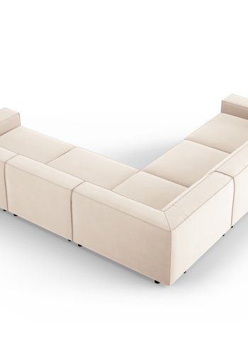 MICADONI  Symmetrisk hjrnesofa i flyel, Jodie, 6 seter, 287x287x70
