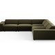 MICADONI  Symmetrisk hjrnesofa i flyel, Jodie, 6 seter, 287x287x70