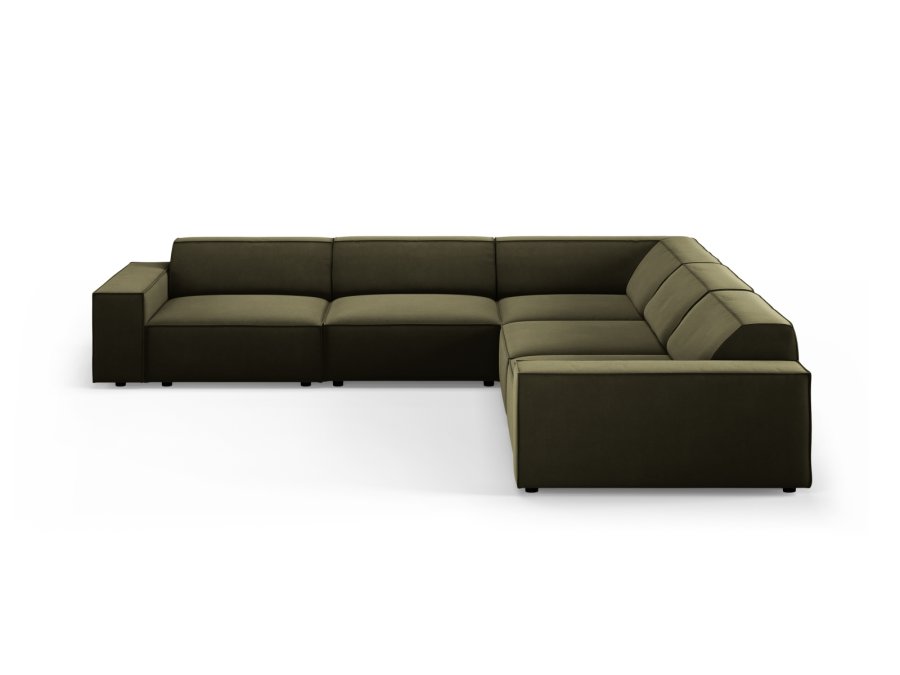 MICADONI  Symmetrisk hjrnesofa i flyel, Jodie, 6 seter, 287x287x70