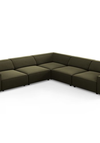 MICADONI  Symmetrisk hjrnesofa i flyel, Jodie, 6 seter, 287x287x70