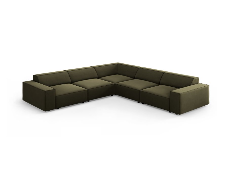 MICADONI  Symmetrisk hjrnesofa i flyel, Jodie, 6 seter, 287x287x70