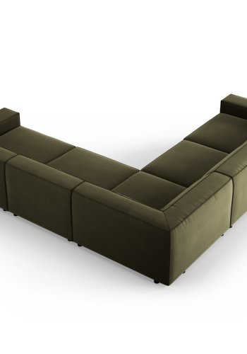 MICADONI  Symmetrisk hjrnesofa i flyel, Jodie, 6 seter, 287x287x70