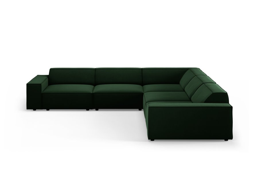 MICADONI  Symmetrisk hjrnesofa i flyel, Jodie, 6 seter, 287x287x70