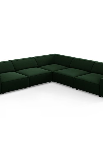 MICADONI  Symmetrisk hjrnesofa i flyel, Jodie, 6 seter, 287x287x70