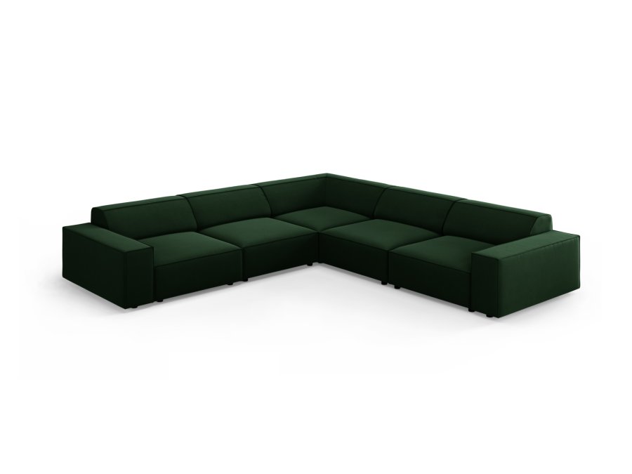 MICADONI  Symmetrisk hjrnesofa i flyel, Jodie, 6 seter, 287x287x70