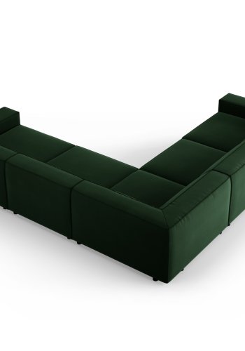 MICADONI  Symmetrisk hjrnesofa i flyel, Jodie, 6 seter, 287x287x70