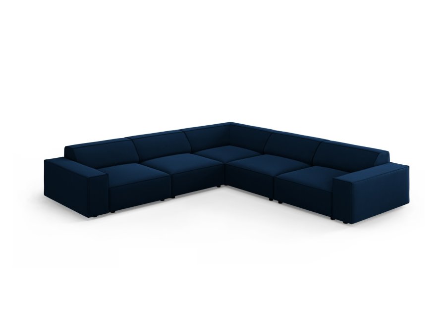 MICADONI  Symmetrisk hjrnesofa i flyel, Jodie, 6 seter, 287x287x70
