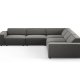 MICADONI  Symmetrisk hjrnesofa i flyel, Jodie, 6 seter, 287x287x70