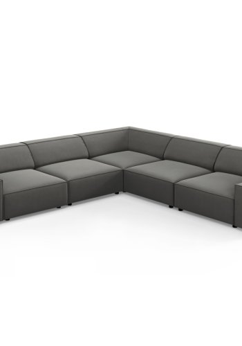 MICADONI  Symmetrisk hjrnesofa i flyel, Jodie, 6 seter, 287x287x70