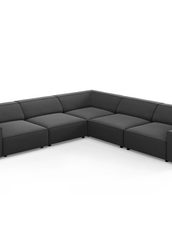 MICADONI  Symmetrisk hjrnesofa i flyel, Jodie, 6 seter, 287x287x70