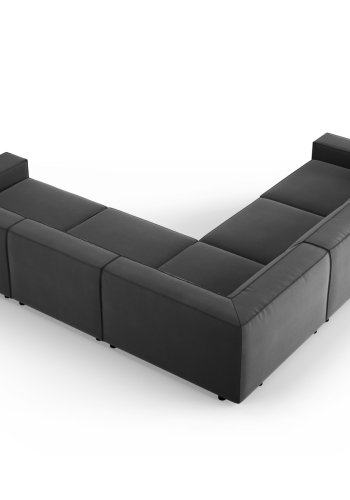MICADONI  Symmetrisk hjrnesofa i flyel, Jodie, 6 seter, 287x287x70