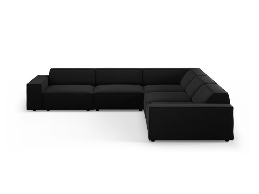 MICADONI  Symmetrisk hjrnesofa i flyel, Jodie, 6 seter, 287x287x70