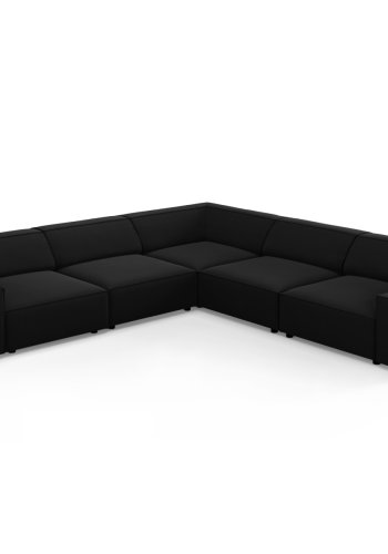 MICADONI  Symmetrisk hjrnesofa i flyel, Jodie, 6 seter, 287x287x70
