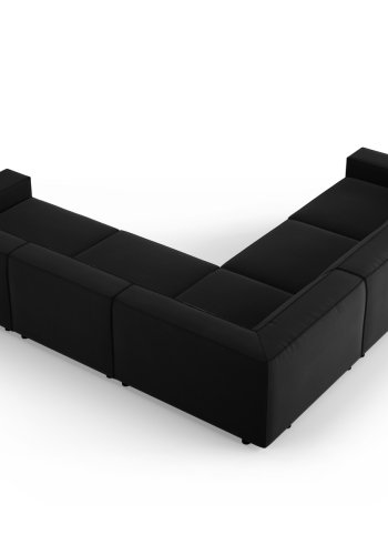 MICADONI  Symmetrisk hjrnesofa i flyel, Jodie, 6 seter, 287x287x70