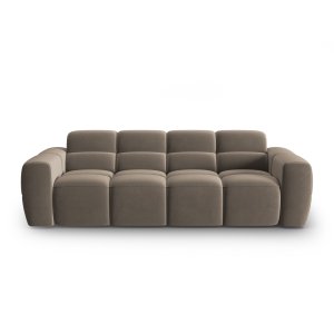 MICADONI Lisa 4 pers. sofa - lysebrun fljl stof