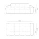 MICADONI sofa, Lisa, 4 seter, 256x101x77