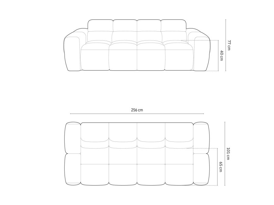 MICADONI sofa, Lisa, 4 seter, 256x101x77