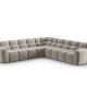 MICADONI  Symmetrisk hjrnesofa i flyel, Lisa, 5 seter, 310x310x77