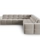 MICADONI  Symmetrisk hjrnesofa i flyel, Lisa, 5 seter, 310x310x77