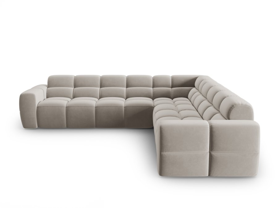 MICADONI  Symmetrisk hjrnesofa i flyel, Lisa, 5 seter, 310x310x77