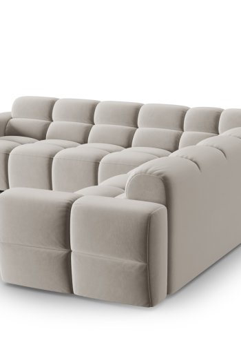 MICADONI  Symmetrisk hjrnesofa i flyel, Lisa, 5 seter, 310x310x77