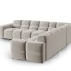 MICADONI  Symmetrisk hjrnesofa i flyel, Lisa, 5 seter, 310x310x77