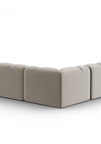 MICADONI  Symmetrisk hjrnesofa i flyel, Lisa, 5 seter, 310x310x77