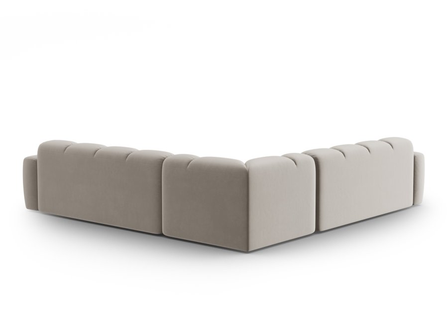 MICADONI  Symmetrisk hjrnesofa i flyel, Lisa, 5 seter, 310x310x77