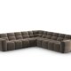 MICADONI  Symmetrisk hjrnesofa i flyel, Lisa, 5 seter, 310x310x77