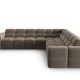 MICADONI  Symmetrisk hjrnesofa i flyel, Lisa, 5 seter, 310x310x77