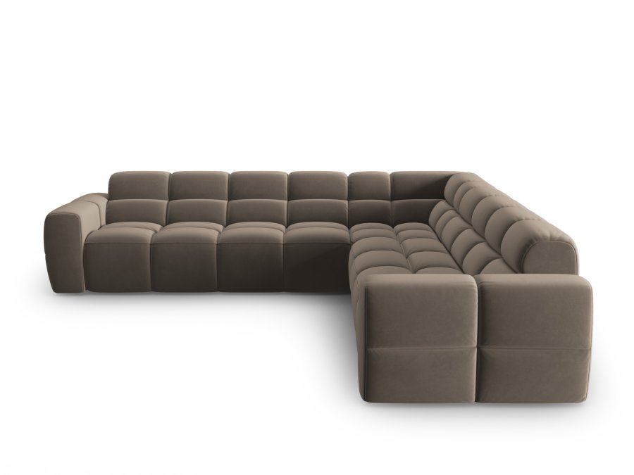 MICADONI  Symmetrisk hjrnesofa i flyel, Lisa, 5 seter, 310x310x77