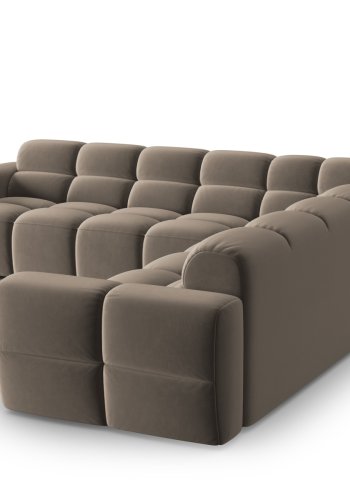 MICADONI  Symmetrisk hjrnesofa i flyel, Lisa, 5 seter, 310x310x77