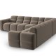 MICADONI  Symmetrisk hjrnesofa i flyel, Lisa, 5 seter, 310x310x77