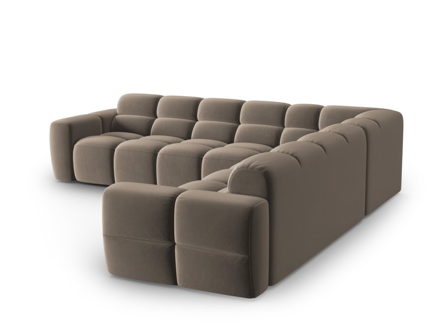 MICADONI  Symmetrisk hjrnesofa i flyel, Lisa, 5 seter, 310x310x77