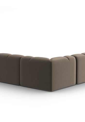 MICADONI  Symmetrisk hjrnesofa i flyel, Lisa, 5 seter, 310x310x77