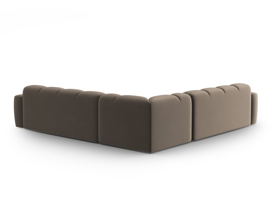 MICADONI  Symmetrisk hjrnesofa i flyel, Lisa, 5 seter, 310x310x77