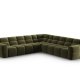 MICADONI  Symmetrisk hjrnesofa i flyel, Lisa, 5 seter, 310x310x77