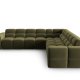 MICADONI  Symmetrisk hjrnesofa i flyel, Lisa, 5 seter, 310x310x77